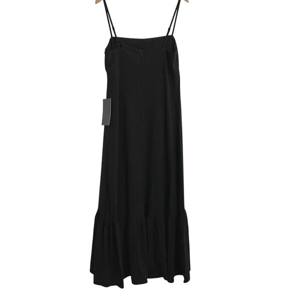 Tuckernuck Pomander Place Black Maribe Dress Midi Size Medium Asymmetrical - Picture 2 of 12